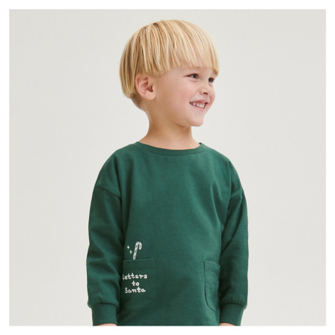 Reserved - Vánoční oversize tričko s dlouhým rukávem - Zelená