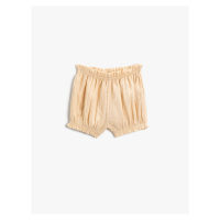Koton Shirred Shorts. Elastic Waist And Legs Cotton.