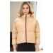 Z6650 DEWBERRY LADIES PUFFER COAT-BEIGE-1