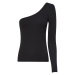 Tommy Jeans Top - TJW TINY TOMMY 1 ASYMMETRIC RIB black