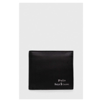 Kožená peněženka Polo Ralph Lauren černá barva, 405803865