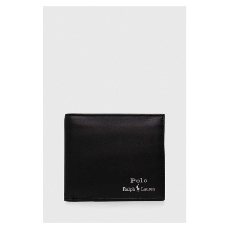 Kožená peněženka Polo Ralph Lauren černá barva, 405803865