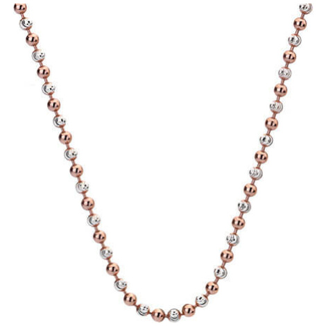 Hot Diamonds Stříbrný řetízek Emozioni Silver and Rose Gold Bead 45 CH019