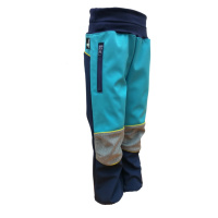 Dětské softshellové kalhoty - tm.modro-tyrkysové