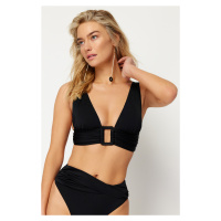 Trendyol Black Triangle Accessory Bikini Top