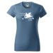DOBRÝ TRIKO Vtipné dámské tričko s potiskem Co se stane na vodě Barva: Denim