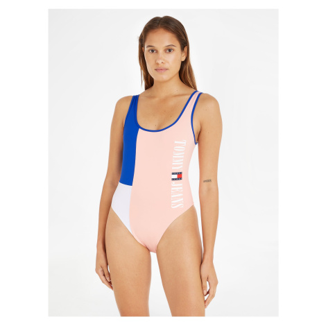 Modro-růžové dámské plavky Tommy Hilfiger Underwear One Piece Runway