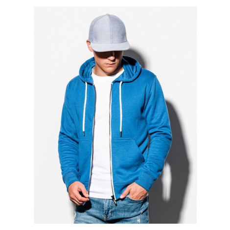 Ombre Clothing Trendy modrá pánská mikina na zip B977