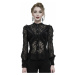 košile dámská DEVIL FASHION - Black semitransparent gothic