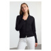 Trendyol Black Stand Collar Premium Quality Knitwear Cardigan