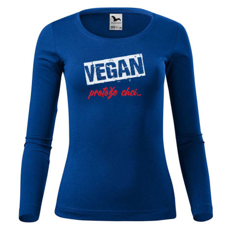 DOBRÝ TRIKO Dámské triko s potiskem Vegan, protože chci