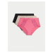 Sada tří dámských kalhotek s vysokým pasem v růžové, béžové a černé barvě Marks & Spencer Wild B