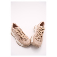 LuviShoes Women's Beige Sneakers 65119