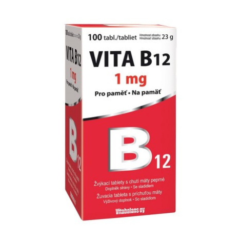 Vita-B12 1mg s příchutí máty žvýkací tbl. 100 Vitabalans