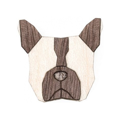 Dřevěná brož ve tvaru psa French Bulldog Brooch BeWooden