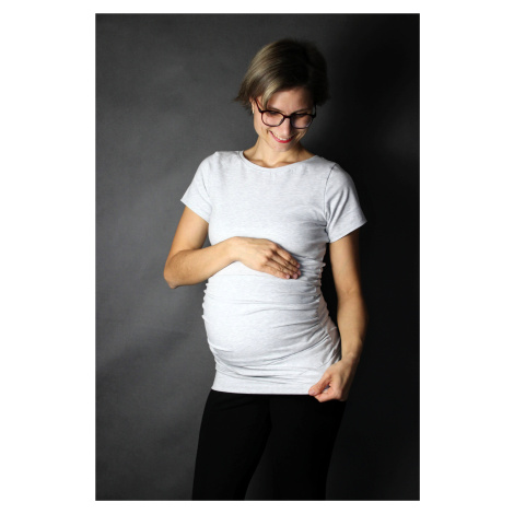 Těhotenské tričko Ella 2v1 Oriclo rostoucí světle šedé