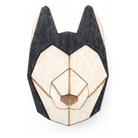 Dřevěná brož Husky Brooch