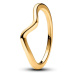 Pandora Vlnitý pozlacený prsten Timeless Shine 163095C00 52 mm