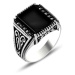 OLIVIE Pánský stříbrný prsten ONYX 5702