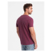 Ombre Clothing Trendy tričko s ozdobnou kapsou tmavě růžové V5 TSCT-0109