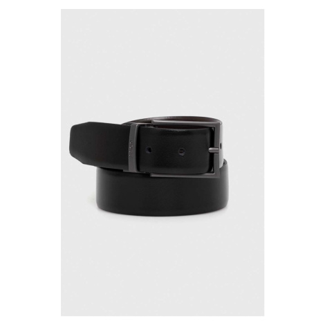 Oboustranný kožený pásek BOSS pánský, černá barva, 50513416 Hugo Boss