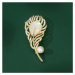 Éternelle Exkluzivní brož s perlou a zirkony Paví brko B7225-XC03879T007 Zlatá