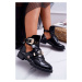 Lu Boo Lakované kotníkové boty s výřezy Rock Girl