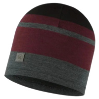 VÍNOVO-ŠEDÁ ČEPICE BUFF MERINO MOVE BEANIE Vínová