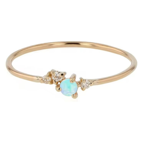 Olivie Stříbrný prsten s opálem GOLD 8809