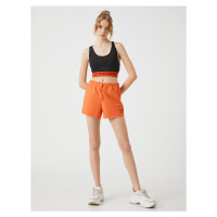 Koton Mini Sports Shorts with Embroidery Detail Tie Waist.