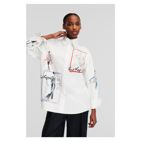 Košile karl lagerfeld archive print shirt white
