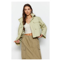 Trendyol Light Khaki Oversize tenký kabát