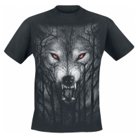 Spiral Forest Wolf Tričko černá