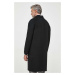 Vlněný kabát Calvin Klein černá barva, přechodný, oversize
