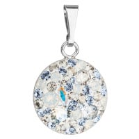 Evolution Group Stříbrný přívěsek s krystaly Swarovski modrý kulatý 34225.3 light sapphire