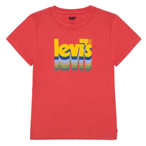 Dětské bavlněné tričko Levi's červená barva, s potiskem Levi´s