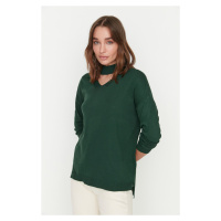 Trendyol Emerald Choker Collar Pletený svetr