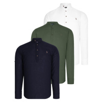 TRIPLE SET G783 DEWBERRY JUDGE COLLAR SHIRT-NAVY-WHITE-KHAKI