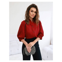 Burgundy shirt with ruffles on the sleeves Cocomore