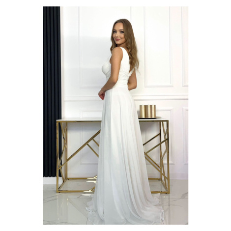 Bílé nařasené šaty Silvana Paris Style