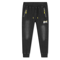 Chlapecké riflové kalhoty / tepláky KUGO CK0928, černá / žlutá aplikace Barva: Černá