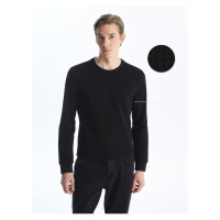 LC Waikiki Crew Neck Long Sleeve Men's Textured T-Shirt