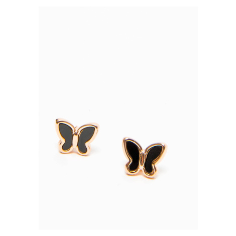 Earrings with enamel butterfly black YUPS