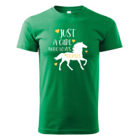 Dětské tričko pro milovníky koní s potiskem Just a girl who loves horses