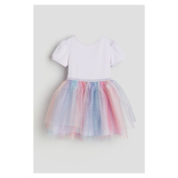 H & M - Šaty's tylovou sukní a nabíranými rukávy - fialová