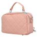 Módní dámská kufříková kabelka s prošíváním Nabass,  růžová