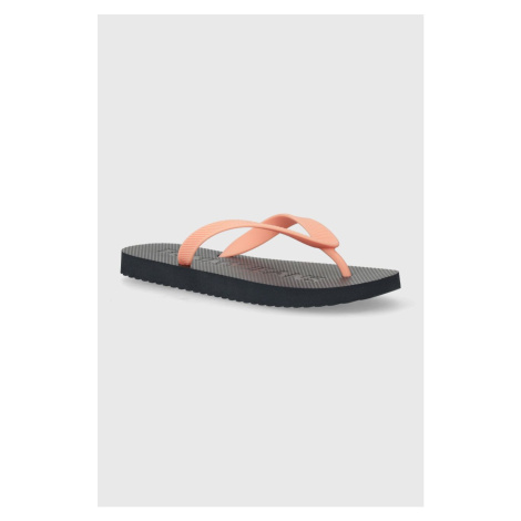 Žabky Tommy Jeans TJW LOGO FLIP FLOP dámské, oranžová barva, na plochém podpatku, EN0EN02447 Tommy Hilfiger