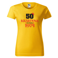DOBRÝ TRIKO Dámské tričko s potiskem 50 let královna Barva: Žlutá