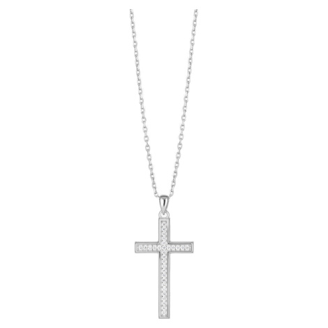 Preciosa Stříbrný náhrdelník s kubickou zirkonií Preciosa Cross Candy 5407 00