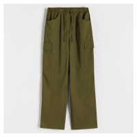 Reserved - Kalhoty cargo s lyocellem - Khaki